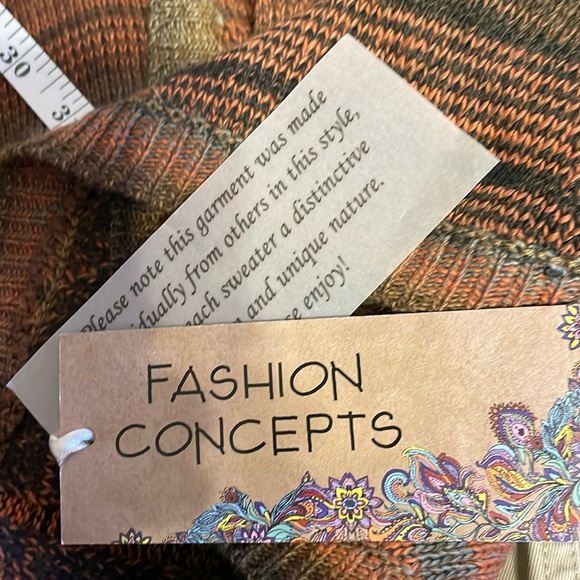 Women’s Sweater Poncho Multi-Colored Medium Fashion Concepts - Picture 8 of 9